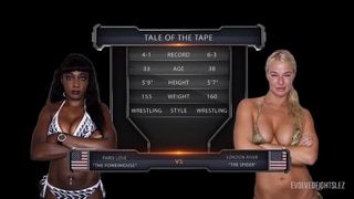 Paris Love se enfrenta con London River y la ganadora se folla a la perdedora con un strapon